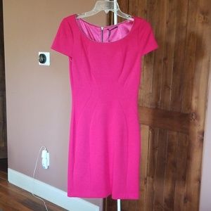 Tahari Hot Pink Zippered Dress.